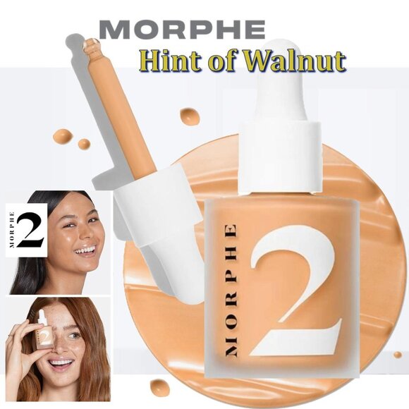 Morphe 2 Hint Hint Skin Tint ~HINT OF WALNUT (Medium Golden Neutral) 1oz NIB - Picture 1 of 12